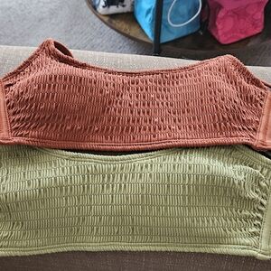Xhilaration Olive and Rust Bikini Tops